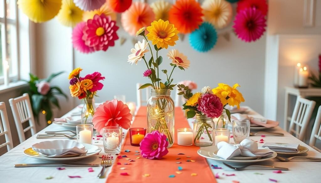 DIY party decorations with creative centerpieces