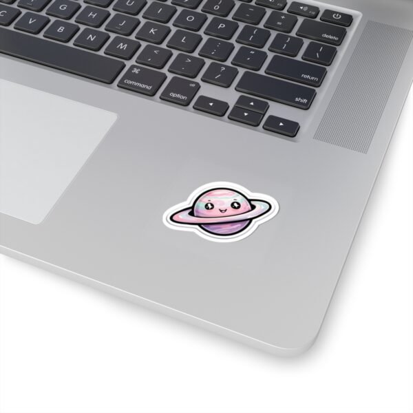 Pastel Planet Sticker – Cute Kawaii Saturn with Scarf Ring - Image 2