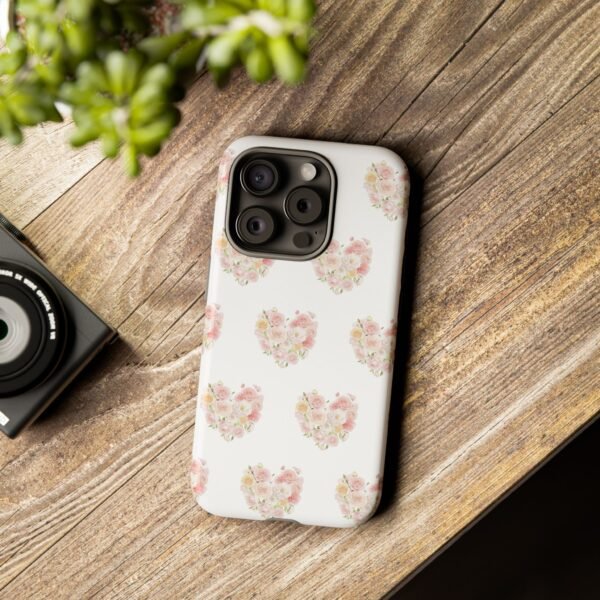 Tough Phone Case - Floral Heart Design - Image 161