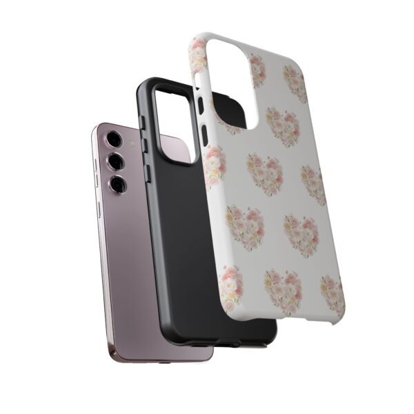 Tough Phone Case - Floral Heart Design - Image 121