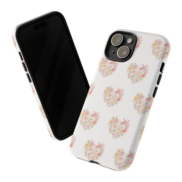 Tough Phone Case - Floral Heart Design - Image 148