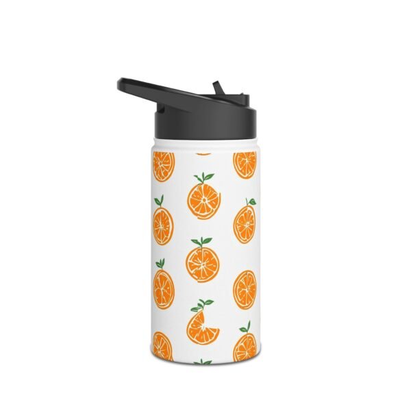 Orange Print Stainless Steel Water Bottle - Eco-Friendly Drinkware - Image 3