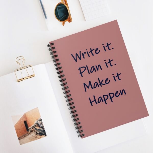 Inspirational Spiral Notebook - 'Write It. Plan It. Make It Happen.' - Image 5