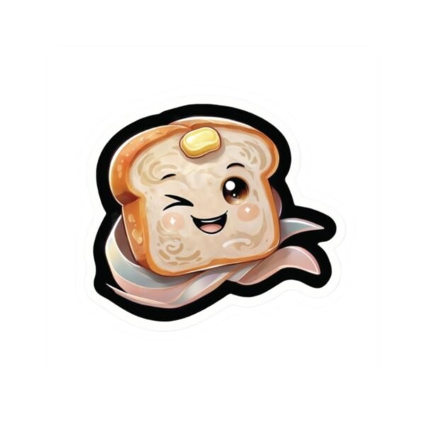 Cute Toast Sticker – Smiling Bread with Butter and Wink