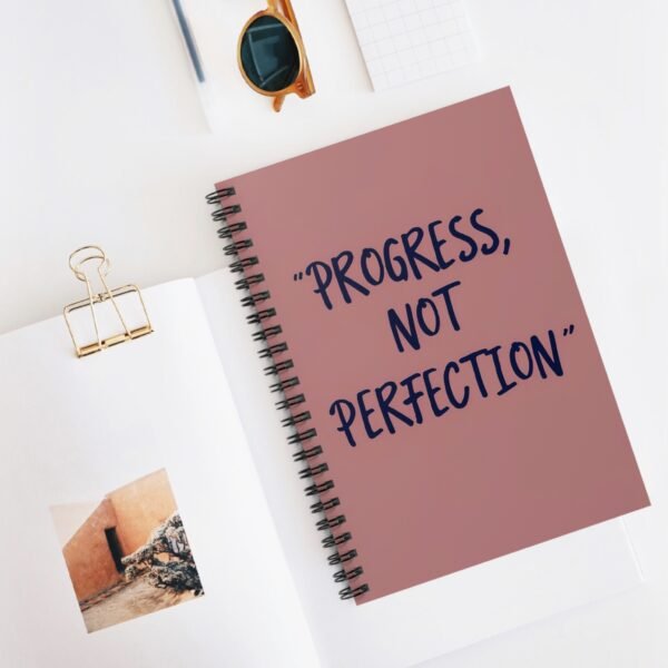 Inspirational Spiral Notebook - 'Progress, Not Perfection' - Image 5