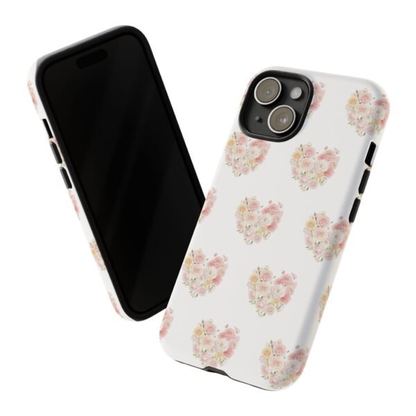 Tough Phone Case - Floral Heart Design - Image 151