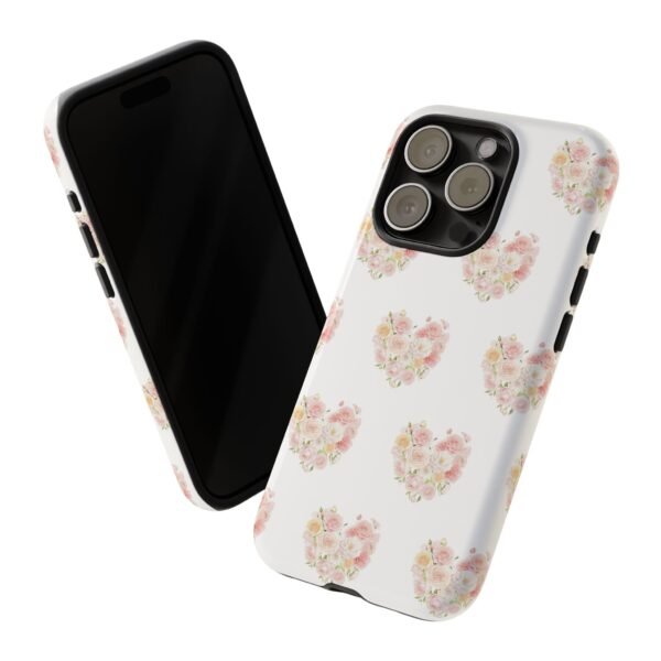 Tough Phone Case - Floral Heart Design - Image 160