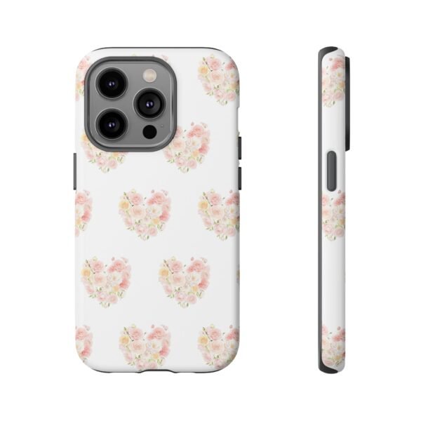 Tough Phone Case - Floral Heart Design - Image 87