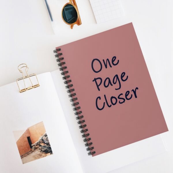 Inspirational Spiral Notebook - 'One Page Closer' - Image 5