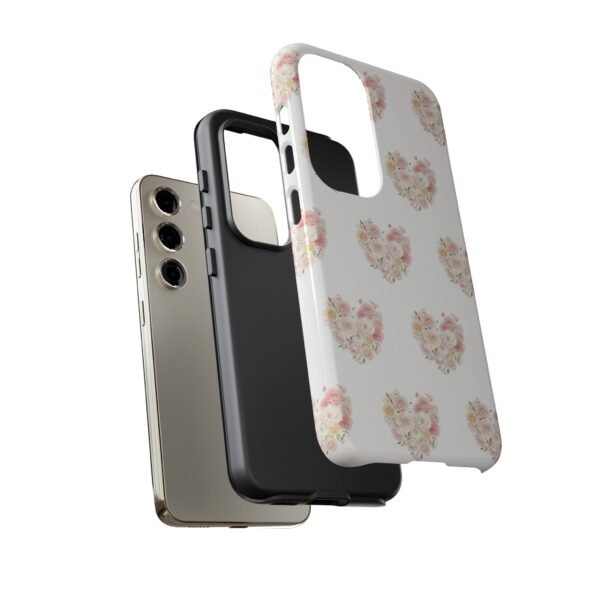 Tough Phone Case - Floral Heart Design - Image 109