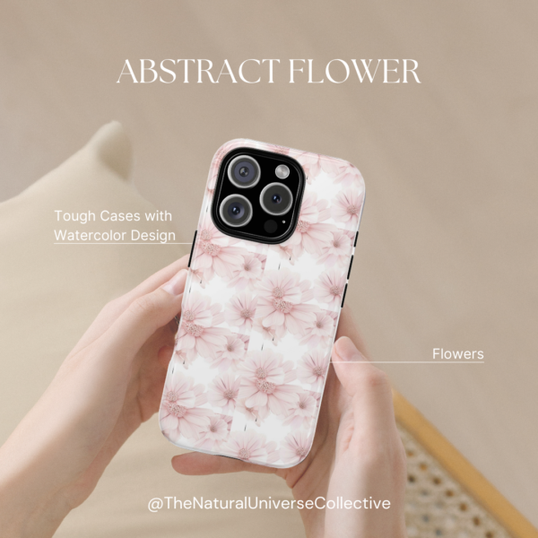 Tough Phone Case - Abstract Flower Design - Image 4