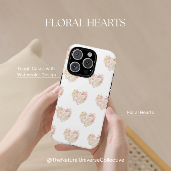 Tough Phone Case - Floral Heart Design - Image 4