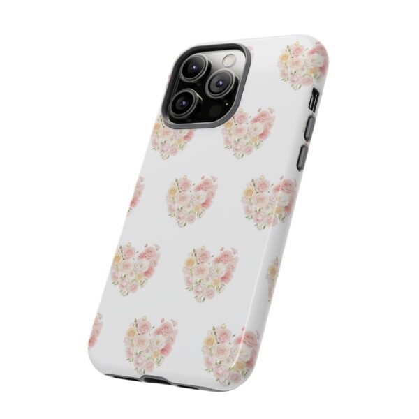Tough Phone Case - Floral Heart Design - Image 100