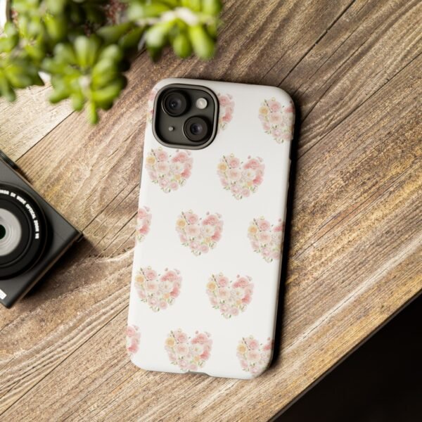 Tough Phone Case - Floral Heart Design - Image 158