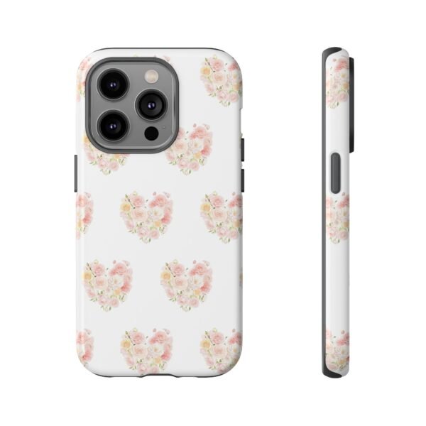 Tough Phone Case - Floral Heart Design - Image 83