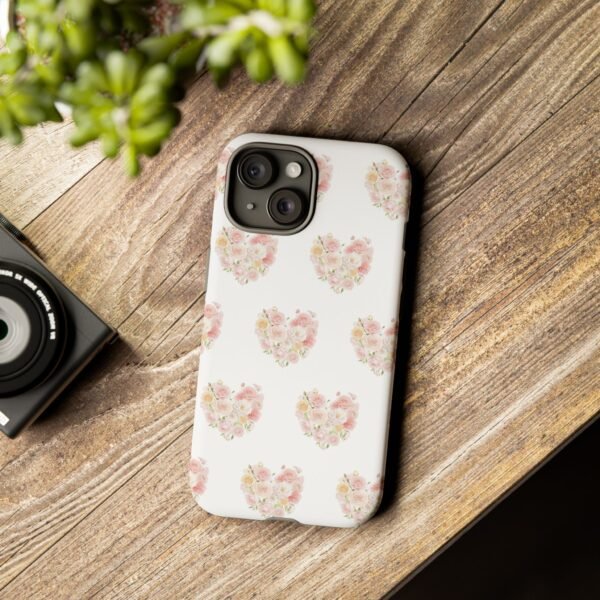 Tough Phone Case - Floral Heart Design - Image 152