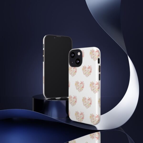 Tough Phone Case - Floral Heart Design - Image 44