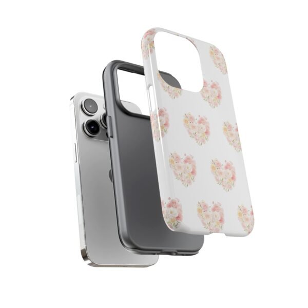 Tough Phone Case - Floral Heart Design - Image 85