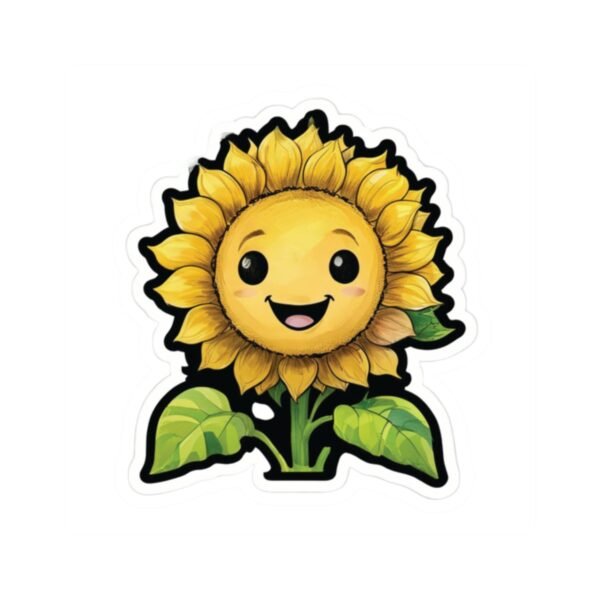 Smiling Sunflower Sticker – Cute Happy Flower with Laughing Face