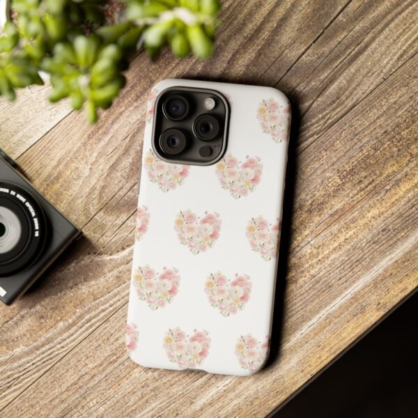 Tough Phone Case - Floral Heart Design - Image 167