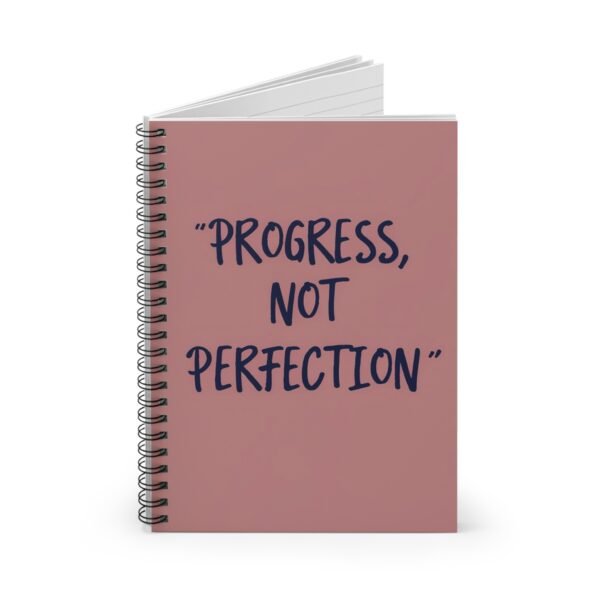 Inspirational Spiral Notebook - 'Progress, Not Perfection' - Image 2