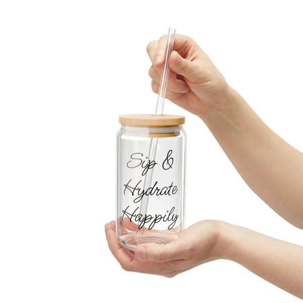 Sip and Hydrate Happily Sipper Glass – Refresh Your Style - Image 3