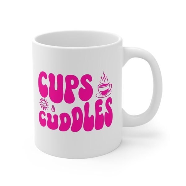Mug - 'Cups and Cuddles' 11oz Ceramic Cup for Coffee Lovers - Image 3