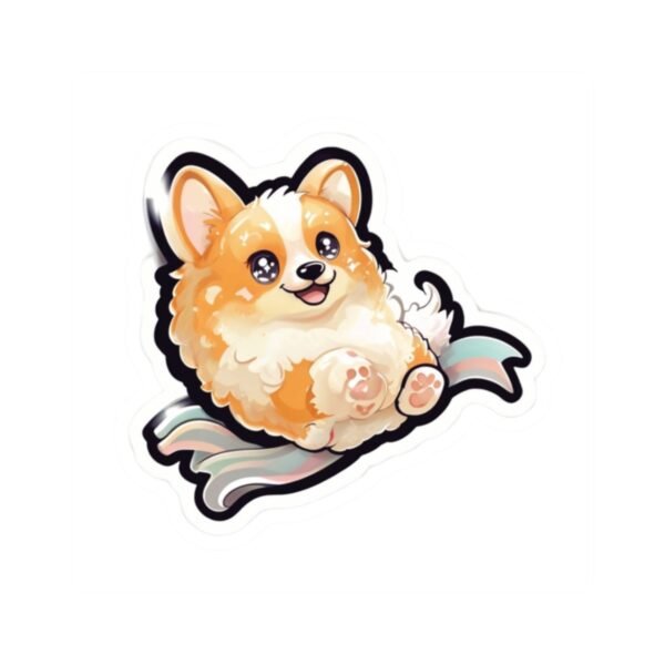 Corgi Butt Sticker – Cute Fluffy Dog with Heart Paw Pads