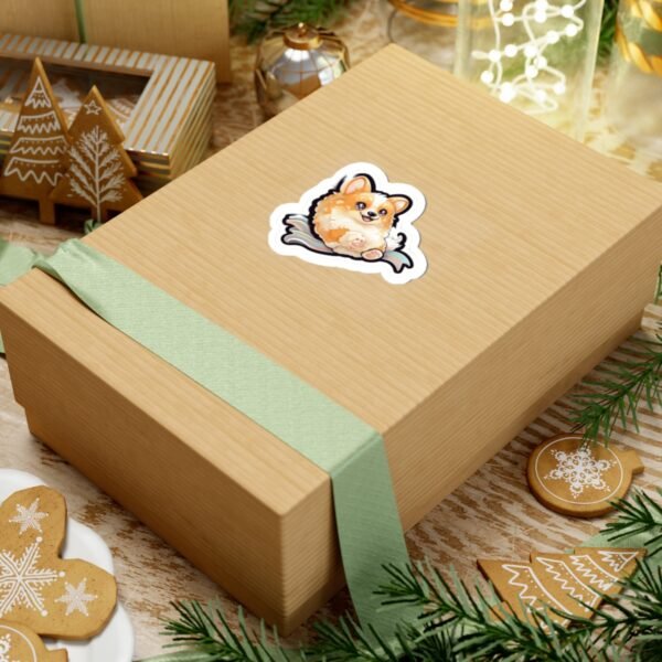 Corgi Butt Sticker – Cute Fluffy Dog with Heart Paw Pads - Image 3