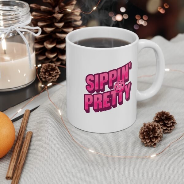 Mug - 'Sippin Pretty' 11oz Ceramic Cup for Coffee Lovers - Image 4