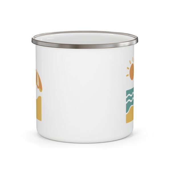 Beach Vibes Enamel Mug – Minimalist Coastal Design Coffee Cup for Summer Lovers - Image 2