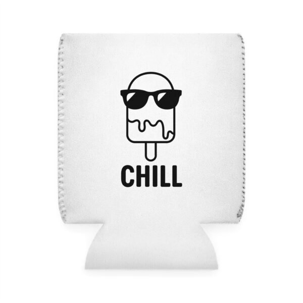 Chill Can Cooler – Black & White Popsicle Design Drink Sleeve for Cool Vibes - Image 2