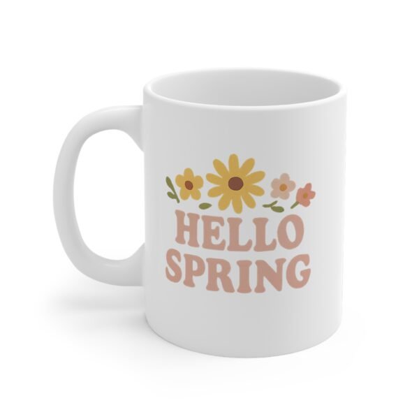 Hello Spring Mug – Cute Floral Coffee Cup for a Fresh Seasonal Vibe