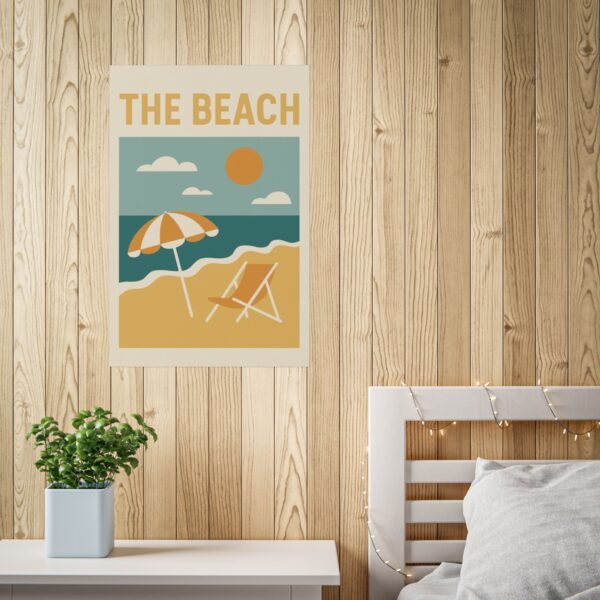 The Beach Retro Poster – Minimalist Coastal Wall Art for Beach Lovers - Image 2