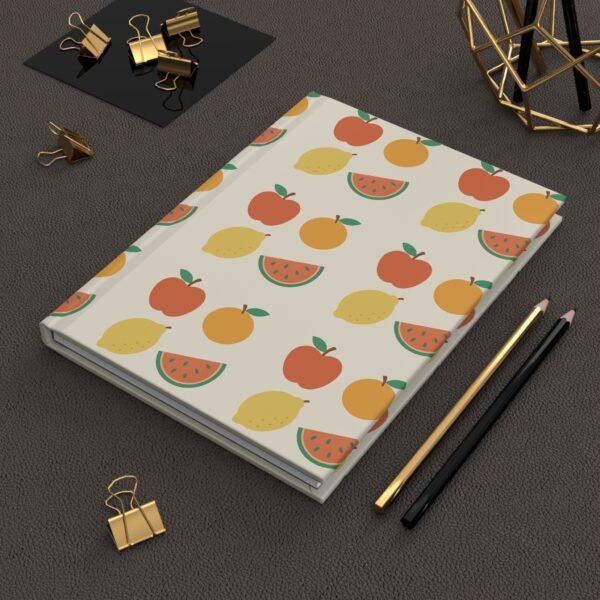 Fruit Pattern Journal – Cute Aesthetic Notebook with Watermelon, Apple, Lemon & Orange Design - Image 6