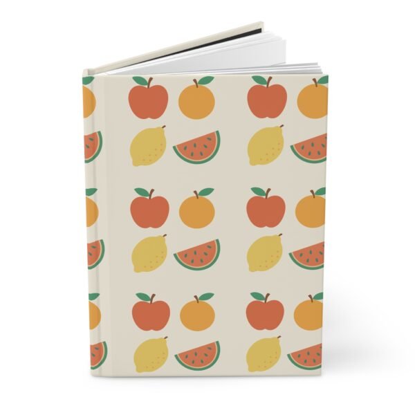 Fruit Pattern Journal – Cute Aesthetic Notebook with Watermelon, Apple, Lemon & Orange Design - Image 4