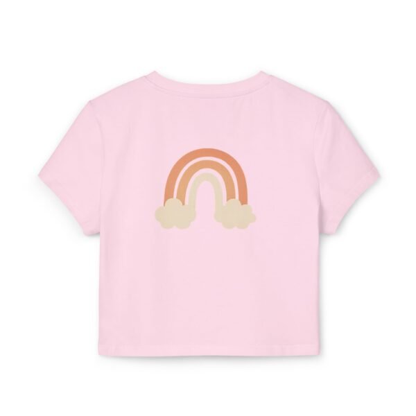Pastel Rainbow Baby Tee – Aesthetic White Crop Top for Women with Minimal Cute Design - Image 9