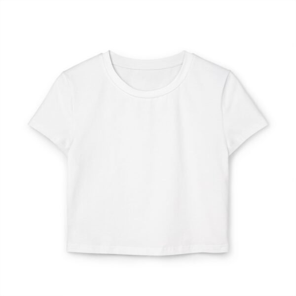Pastel Rainbow Baby Tee – Aesthetic White Crop Top for Women with Minimal Cute Design - Image 3