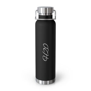 H2O Matte Black Stainless Steel Water Bottle – Sleek, Modern & Hydration-Ready