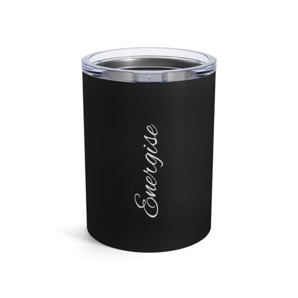 Energise Tumbler – Matte Black Insulated Cup with Motivational Script