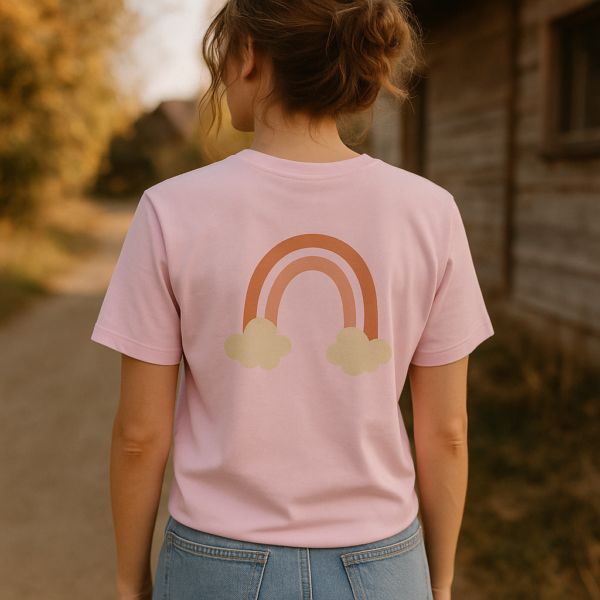 Pastel Rainbow T-Shirt for Women – Cute Aesthetic Tee with Soft Sunset Tones - Image 10