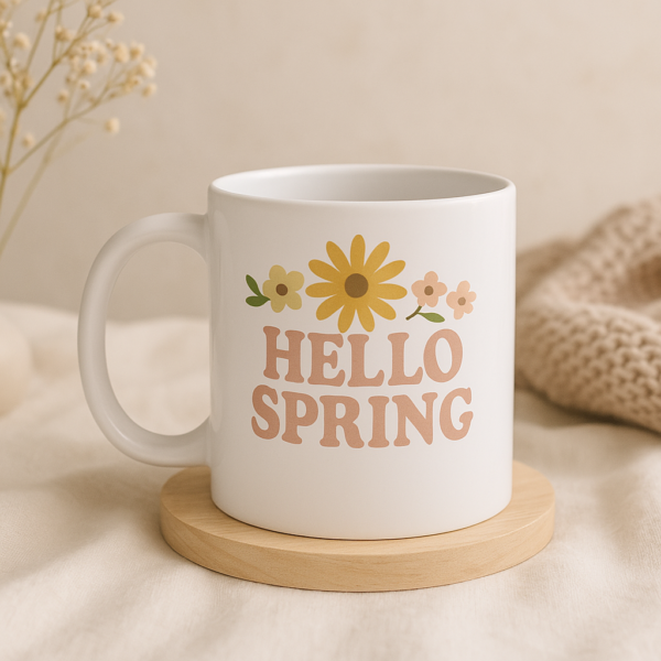 Hello Spring Mug – Cute Floral Coffee Cup for a Fresh Seasonal Vibe - Image 5
