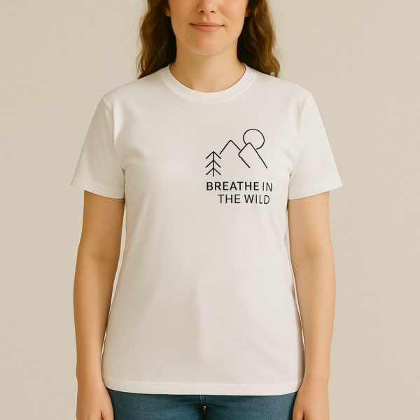 Breathe In The Wild T-Shirt – Minimalist Nature Graphic Tee for Outdoor & Adventure Lovers - Image 5