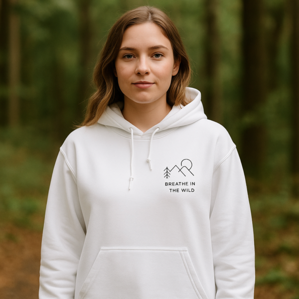 Breathe In The Wild Hoodie – Minimalist Nature Design Pullover for Outdoor Lovers - Image 4
