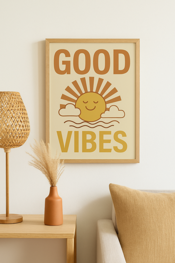 Good Vibes Poster – Retro Sunshine Wall Art for Positive & Uplifting Decor - Image 7