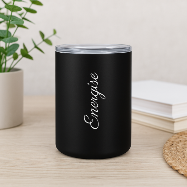 Energise Tumbler – Matte Black Insulated Cup with Motivational Script - Image 5