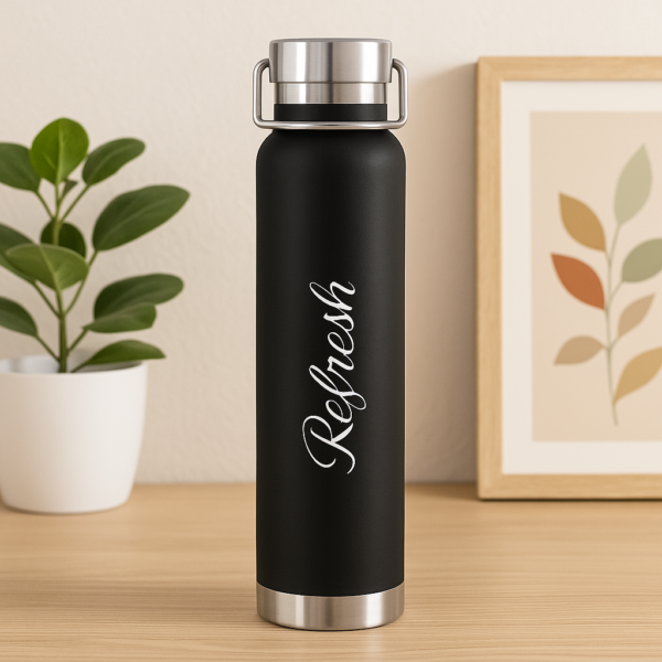 Refresh Matte Black Stainless Steel Water Bottle – Sleek Reusable Bottle for Hydration On-the-Go - Image 13
