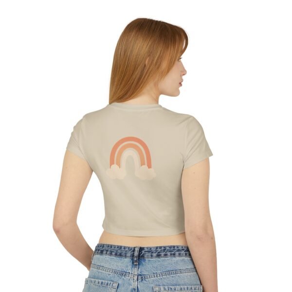 Pastel Rainbow Baby Tee – Aesthetic White Crop Top for Women with Minimal Cute Design - Image 7