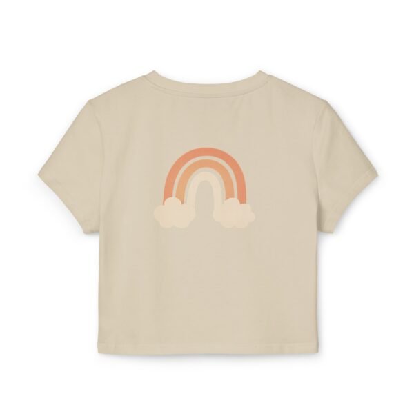 Pastel Rainbow Baby Tee – Aesthetic White Crop Top for Women with Minimal Cute Design - Image 6
