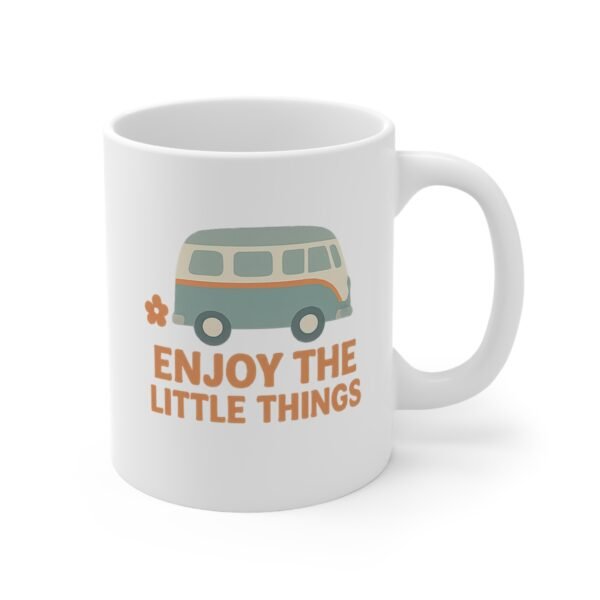 Enjoy the Little Things Mug – Cute Retro Van Design for Daily Inspiration - Image 3